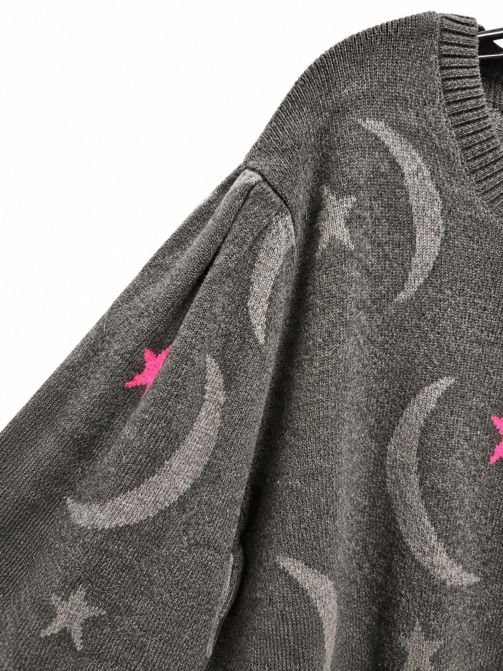 White + Warren Anthropologie 100% Cashmere Celestial Sweater Moon & Star 3X - Picture 6 of 6
